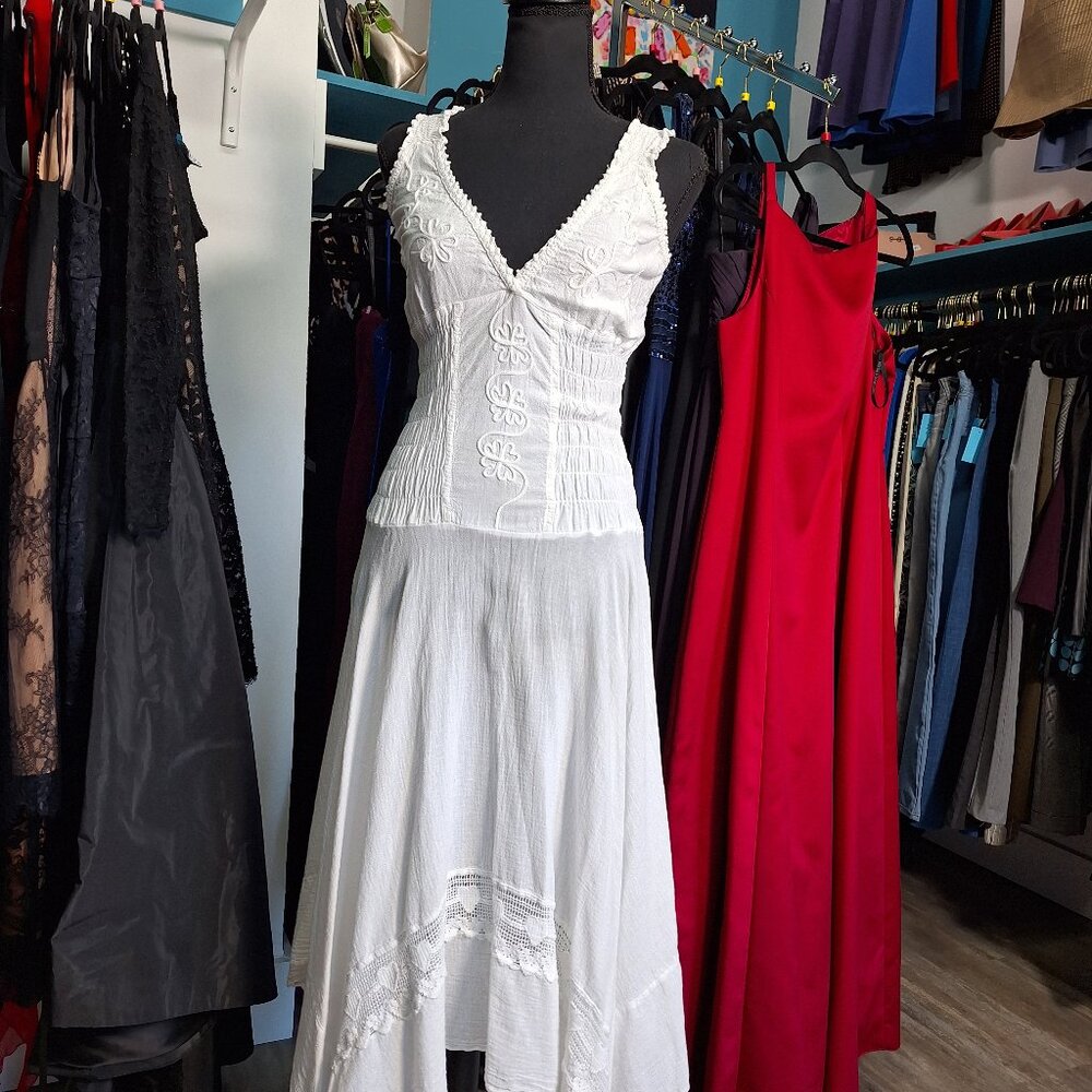 Cotton Natural Dress Size Small White